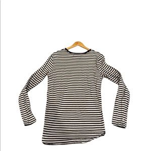 Pacsun T-shirt long sleeves. Black and Tan striped. Rounded bottom.